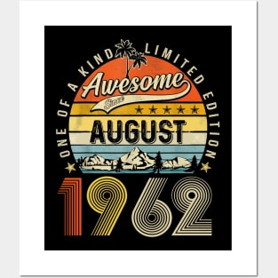 Awesome Since August 1962 Vintage 61st Birthday Posters and Art